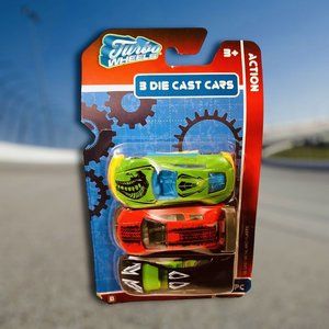 Turbo Wheels 1:64 Green, Red, Black Diecast Race Cars! NEW!